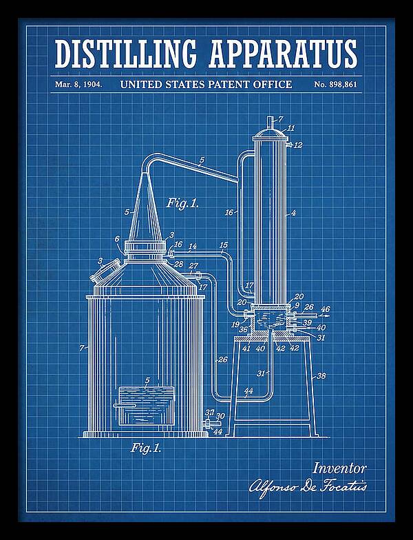 Distilling Apparatus Blueprint Patent Us898861