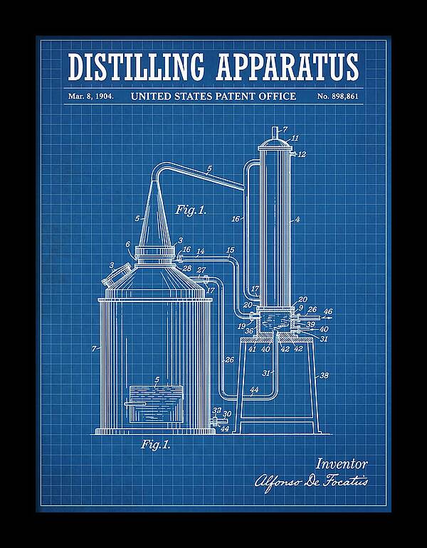 Distilling Apparatus Blueprint Patent Us898861
