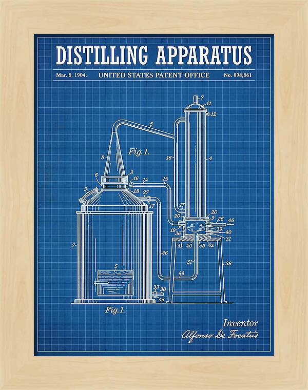 Distilling Apparatus Blueprint Patent Us898861