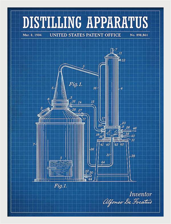 Distilling Apparatus Blueprint Patent Us898861