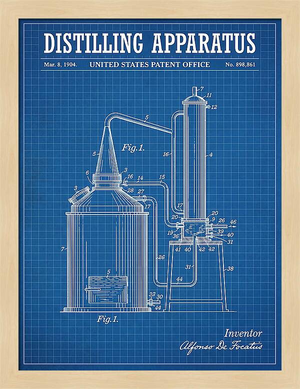 Distilling Apparatus Blueprint Patent Us898861