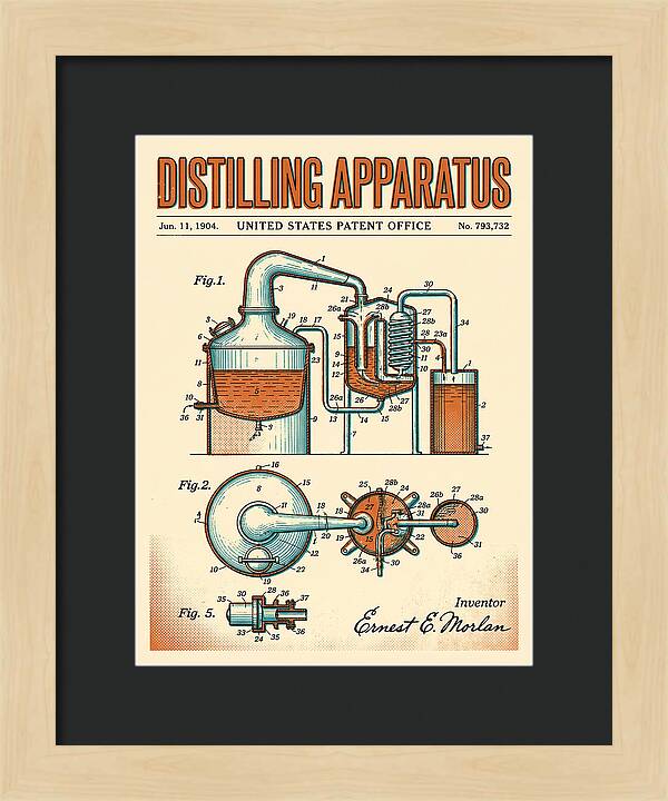 Distilling Apparatus Retro Patent Us793732