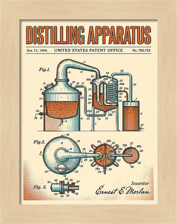 Distilling Apparatus Retro Patent Us793732
