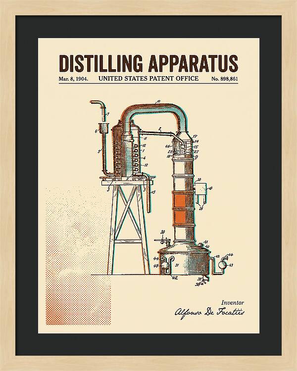 Distilling Apparatus Retro Patent Us898861