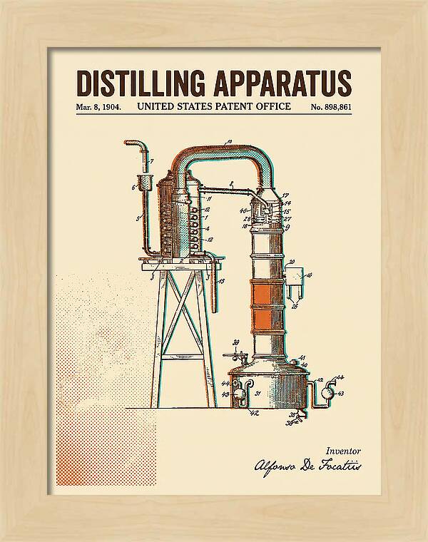 Distilling Apparatus Retro Patent Us898861