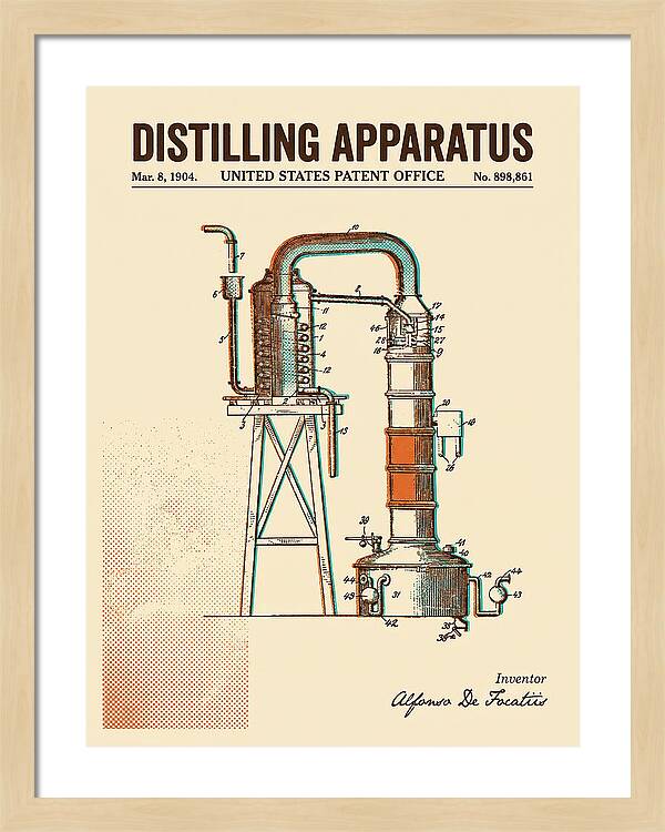Distilling Apparatus Retro Patent Us898861