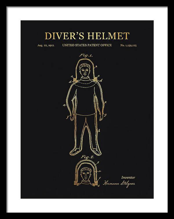 Diver's Helmet Diving Suit Gold Patent Us1159125