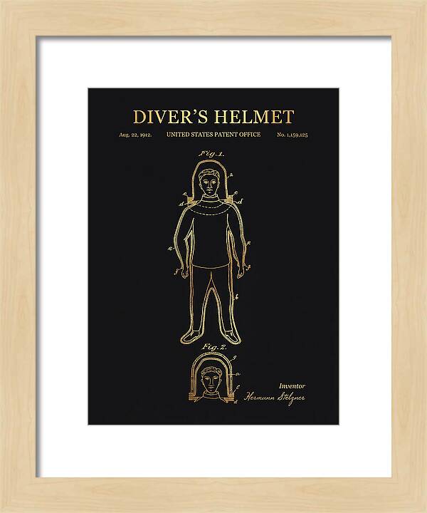 Diver's Helmet Diving Suit Gold Patent Us1159125