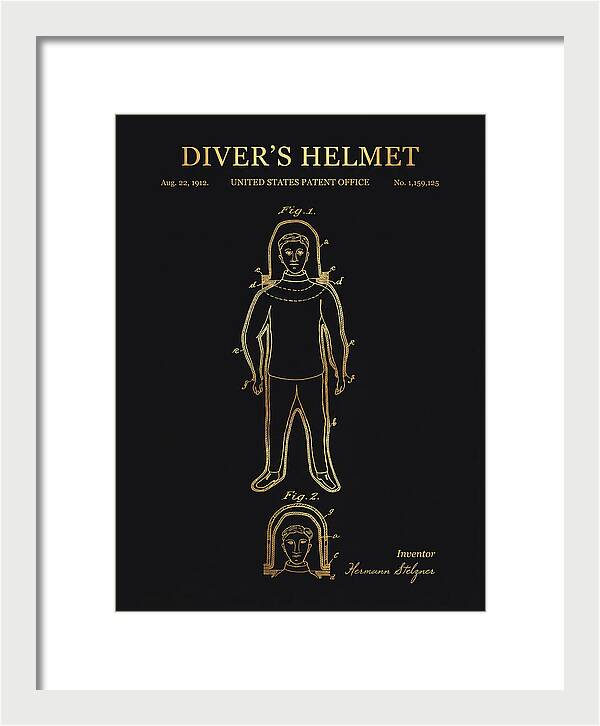 Diver's Helmet Diving Suit Gold Patent Us1159125