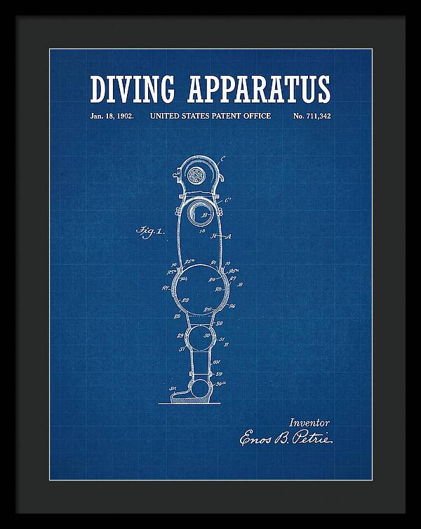 Diving Apparatus Atmospheric Diving Suit Blueprint Patent Us711342