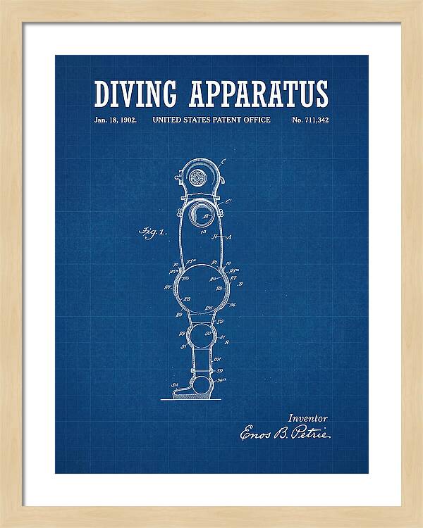 Diving Apparatus Atmospheric Diving Suit Blueprint Patent Us711342