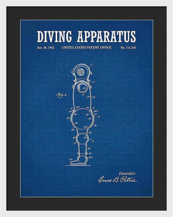 Diving Apparatus Atmospheric Diving Suit Blueprint Patent Us711342