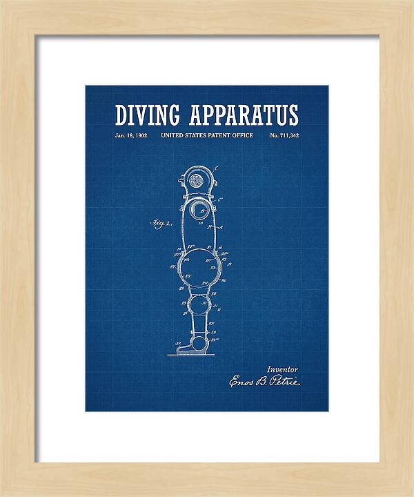 Diving Apparatus Atmospheric Diving Suit Blueprint Patent Us711342