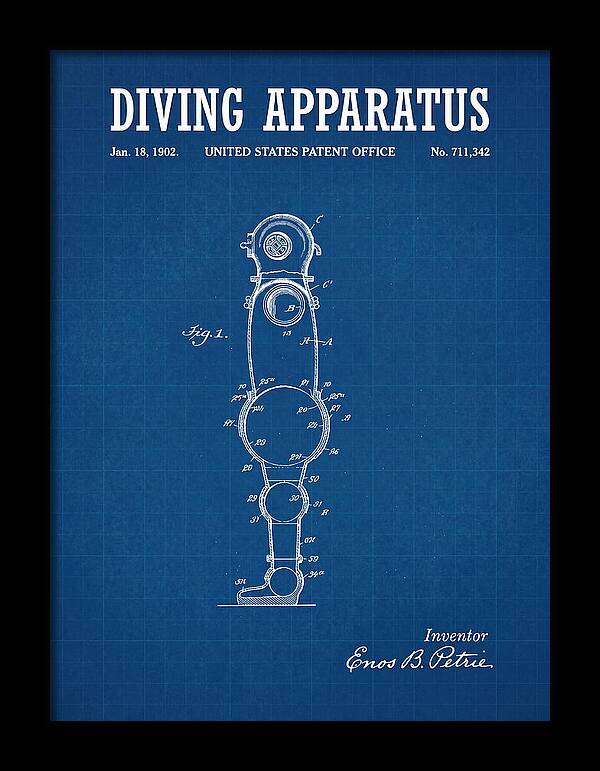 Diving Apparatus Atmospheric Diving Suit Blueprint Patent Us711342