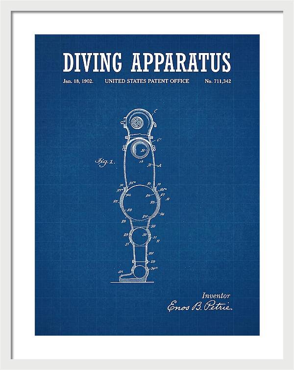 Diving Apparatus Atmospheric Diving Suit Blueprint Patent Us711342