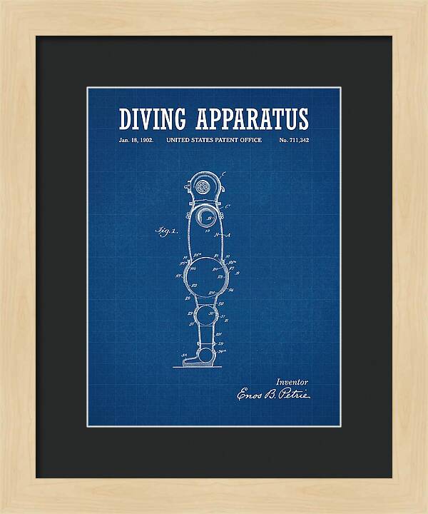 Diving Apparatus Atmospheric Diving Suit Blueprint Patent Us711342