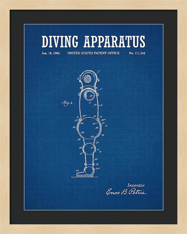 Diving Apparatus Atmospheric Diving Suit Blueprint Patent Us711342