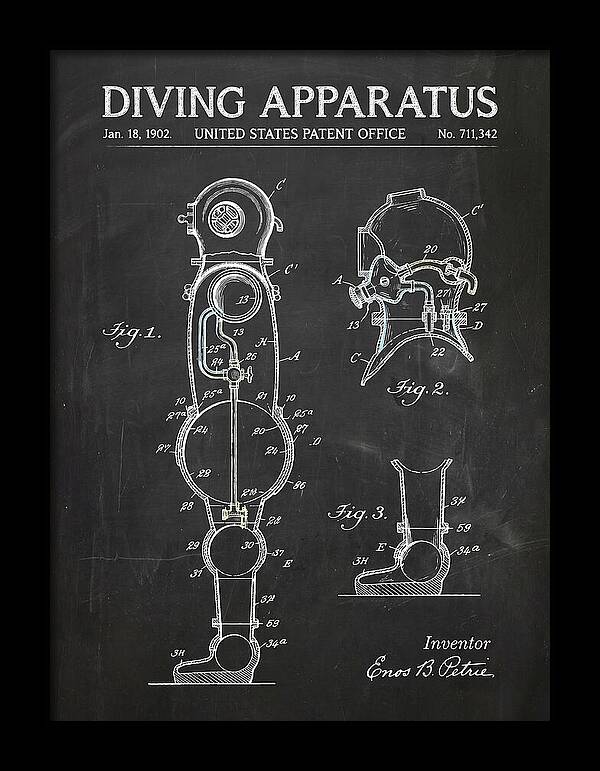 Diving Apparatus Atmospheric Diving Suit Chalkboard Patent Us711342