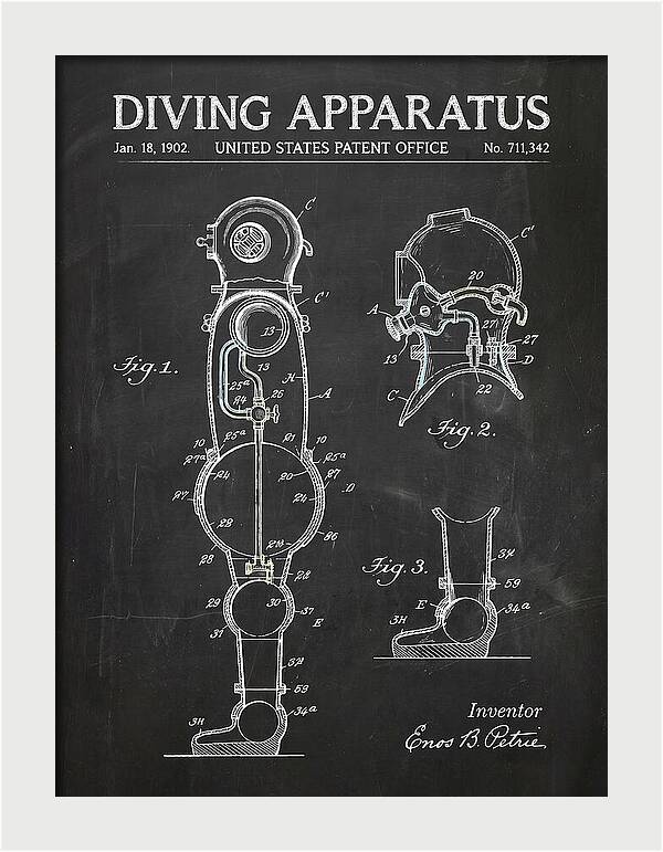 Diving Apparatus Atmospheric Diving Suit Chalkboard Patent Us711342