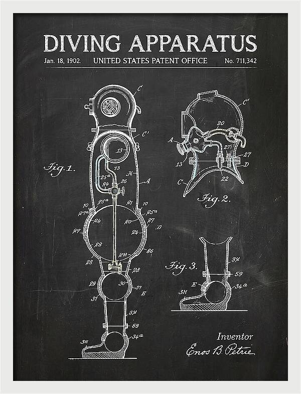 Diving Apparatus Atmospheric Diving Suit Chalkboard Patent Us711342