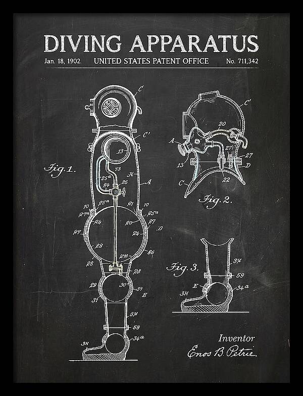 Diving Apparatus Atmospheric Diving Suit Chalkboard Patent Us711342