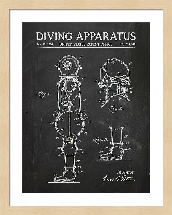 Diving Apparatus Atmospheric Diving Suit Chalkboard Patent Us711342