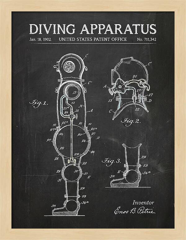 Diving Apparatus Atmospheric Diving Suit Chalkboard Patent Us711342