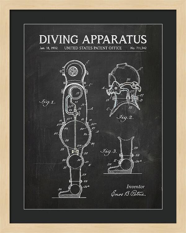 Diving Apparatus Atmospheric Diving Suit Chalkboard Patent Us711342