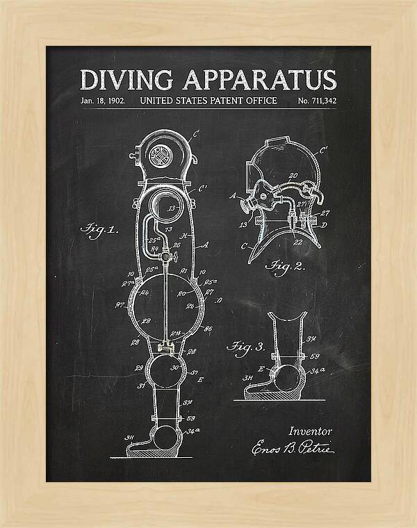 Diving Apparatus Atmospheric Diving Suit Chalkboard Patent Us711342