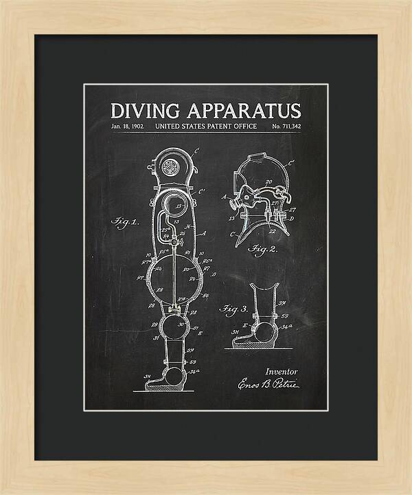 Diving Apparatus Atmospheric Diving Suit Chalkboard Patent Us711342