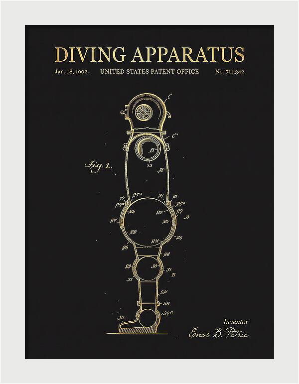 Diving Apparatus Atmospheric Diving Suit Gold Patent Us711342