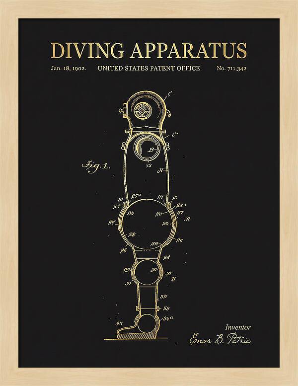Diving Apparatus Atmospheric Diving Suit Gold Patent Us711342