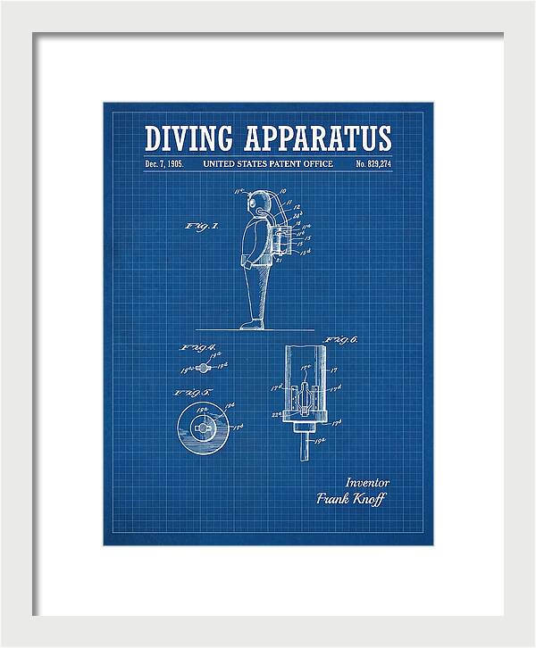 Diving Apparatus Blueprint Patent Us829274a