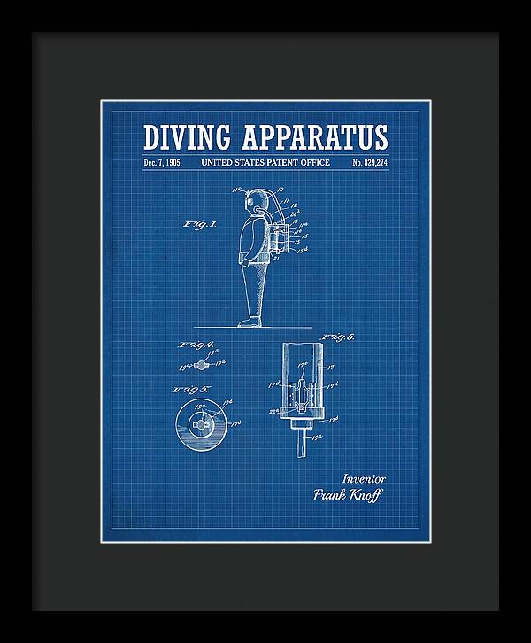 Diving Apparatus Blueprint Patent Us829274a