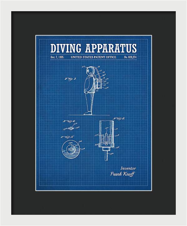 Diving Apparatus Blueprint Patent Us829274a