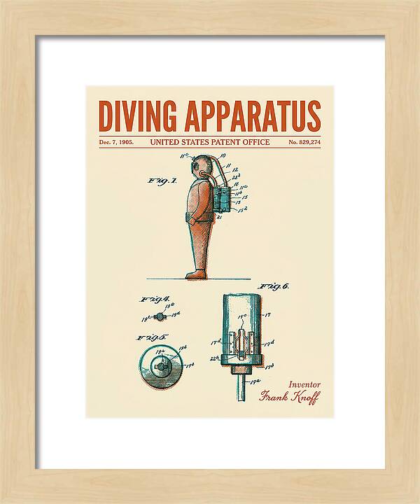 Diving Apparatus Retro Patent Us829274a