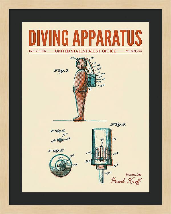 Diving Apparatus Retro Patent Us829274a