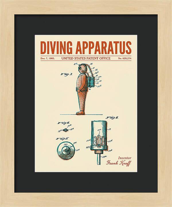 Diving Apparatus Retro Patent Us829274a