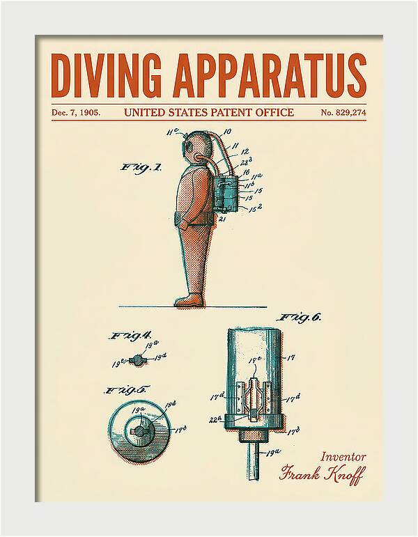 Diving Apparatus Retro Patent Us829274a
