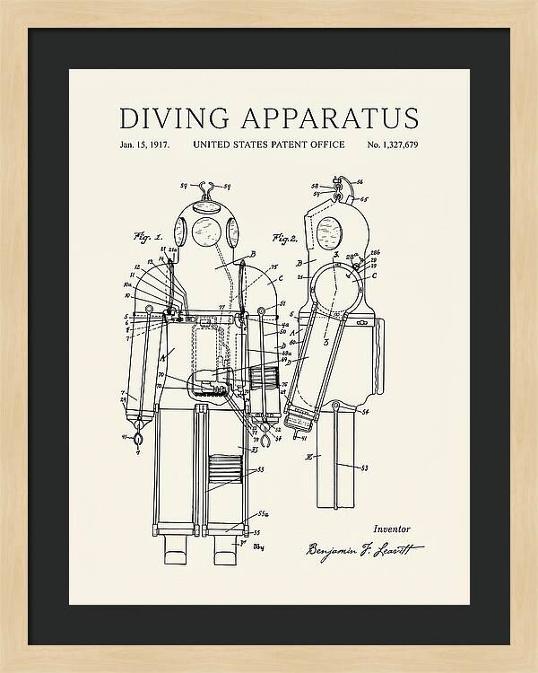 Diving Apparatus Submarine Escape Suit Minimalist Patent Us1327679a
