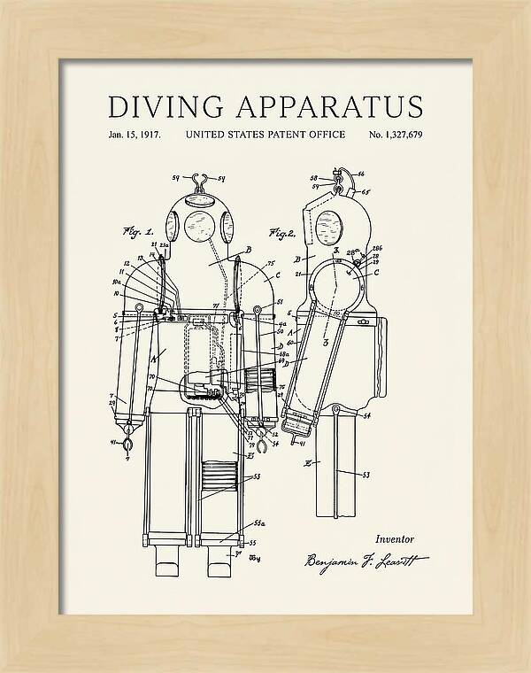 Diving Apparatus Submarine Escape Suit Minimalist Patent Us1327679a