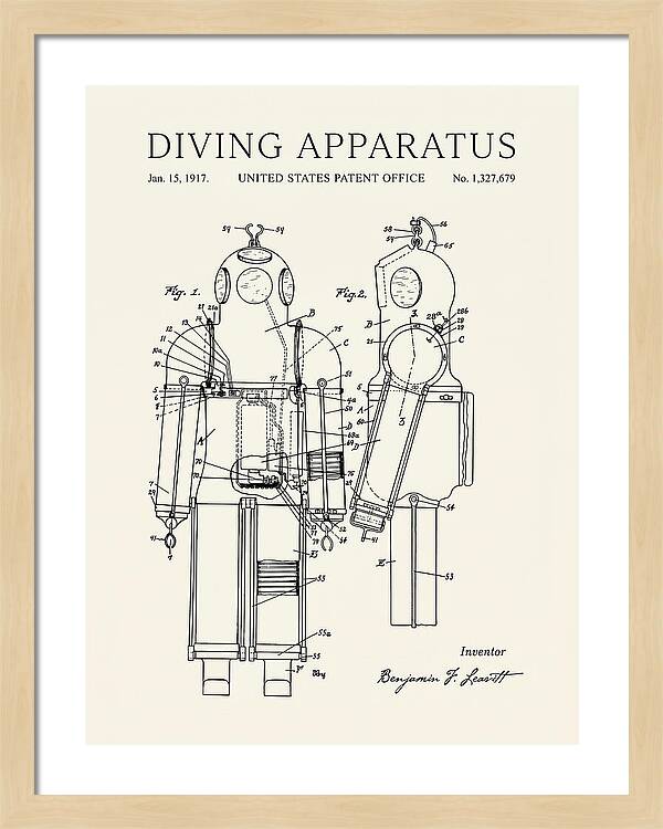 Diving Apparatus Submarine Escape Suit Minimalist Patent Us1327679a