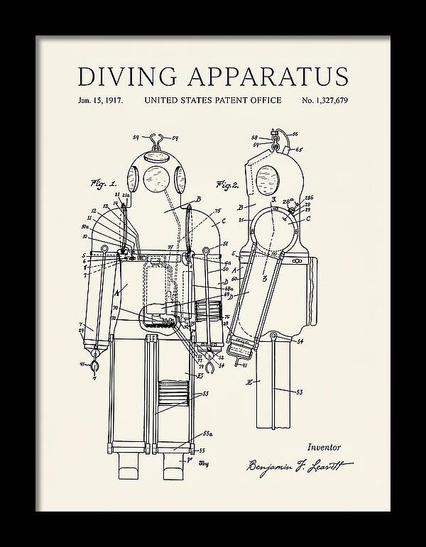 Diving Apparatus Submarine Escape Suit Minimalist Patent Us1327679a