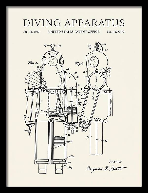 Diving Apparatus Submarine Escape Suit Minimalist Patent Us1327679a