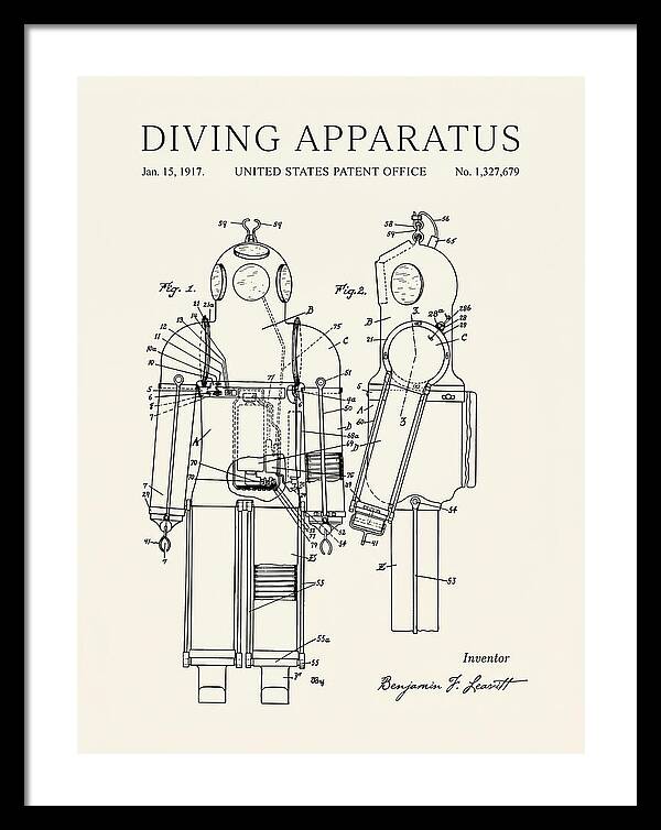 Diving Apparatus Submarine Escape Suit Minimalist Patent Us1327679a