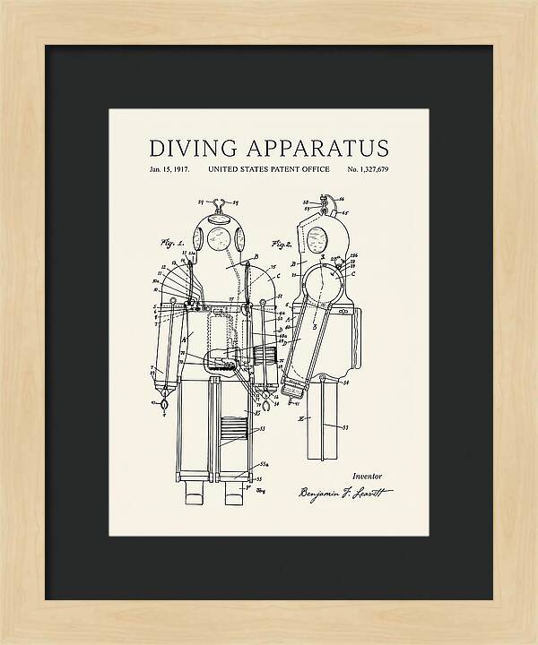 Diving Apparatus Submarine Escape Suit Minimalist Patent Us1327679a