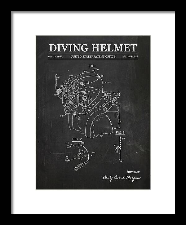 Diving Helmet Chalkboard Patent Us3680556a