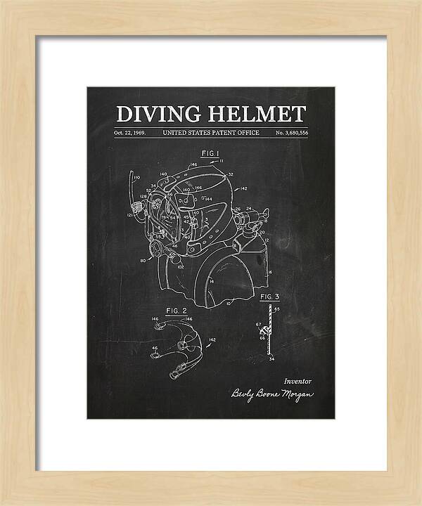 Diving Helmet Chalkboard Patent Us3680556a