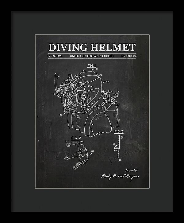 Diving Helmet Chalkboard Patent Us3680556a