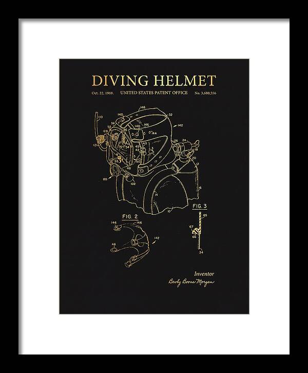 Diving Helmet Gold Patent Us3680556a